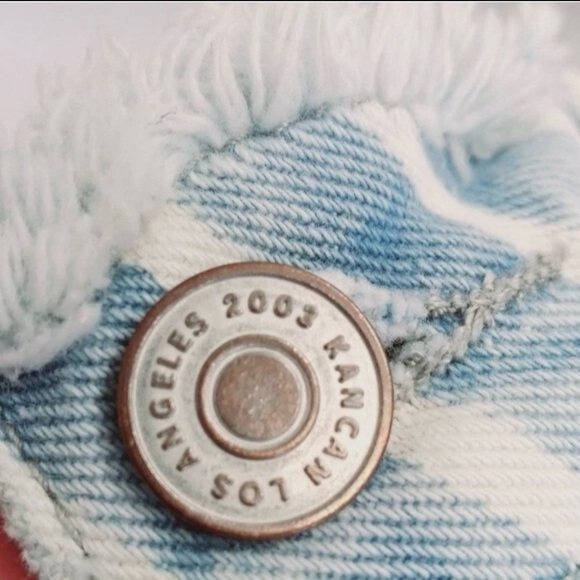 NWT KanCan Blue Striped Jean Shorts - Picture 8 of 14